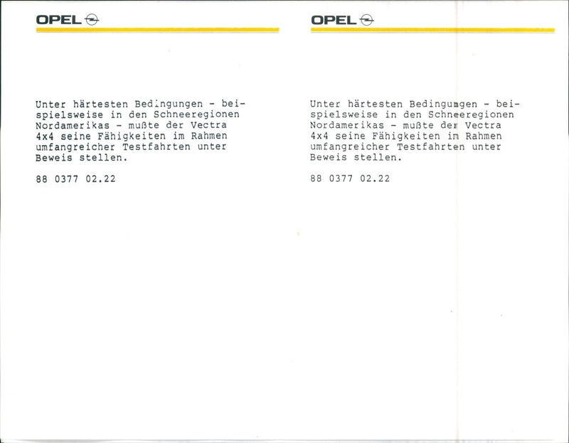 1988 Opel Vectra 4x4 - Vintage Photograph