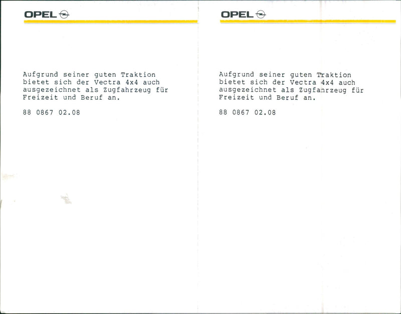 1988 Opel Vectra 4x4 - Vintage Photograph