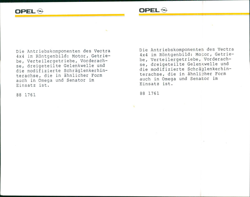 1988 Opel Vectra 4x4 - Vintage Photograph