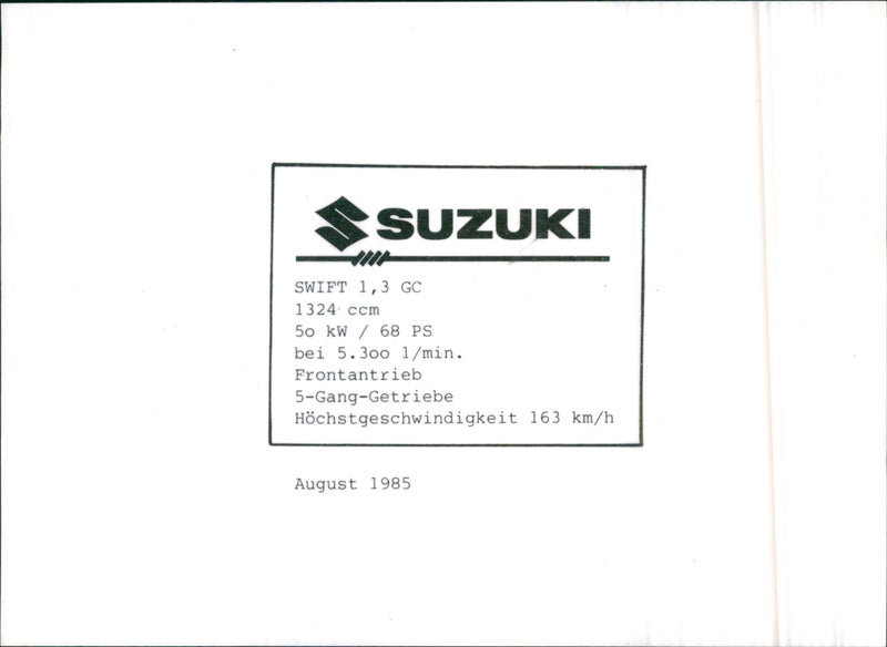 Suzuki Swift - Vintage Photograph