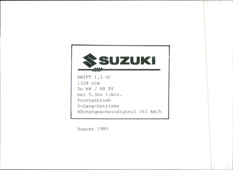 Suzuki Swift - Vintage Photograph