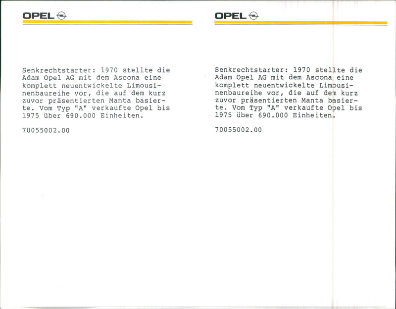 Opel Ascona - Vintage Photograph