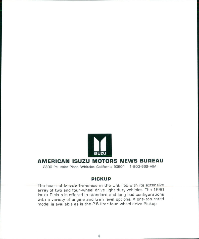 1990 Isuzu Pickup - Vintage Photograph