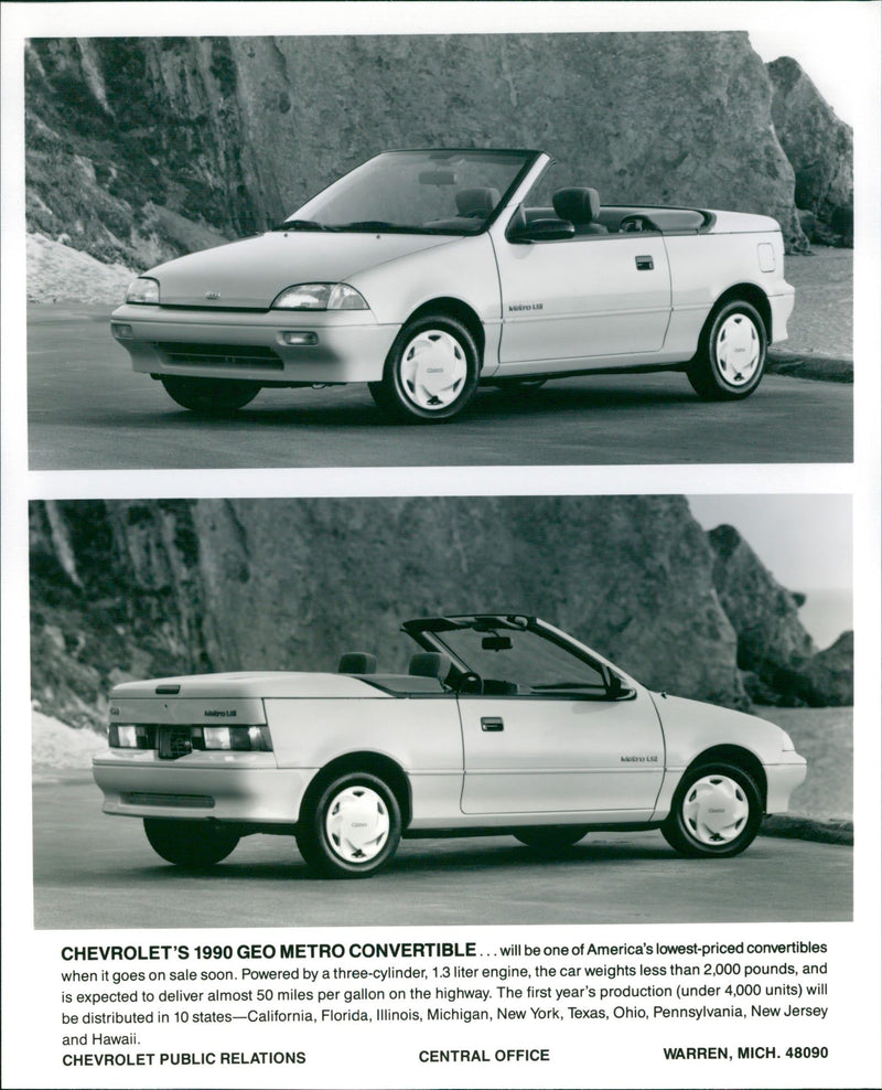 Chevrolet 1990 Geo Metro Convertible - Vintage Photograph