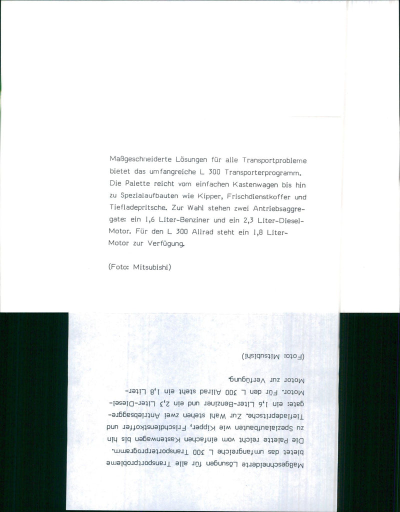 Mitsubishi L300 - Vintage Photograph