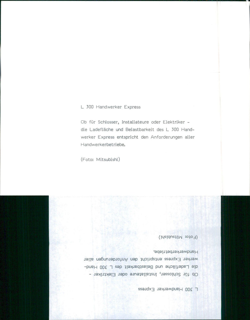 Mitsubishi L300 - Vintage Photograph