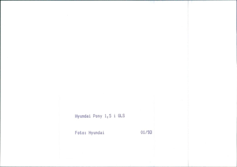 1993 Hyundai Pony - Vintage Photograph