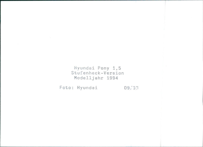 1994 Hyundai Pony 1.5 - Vintage Photograph