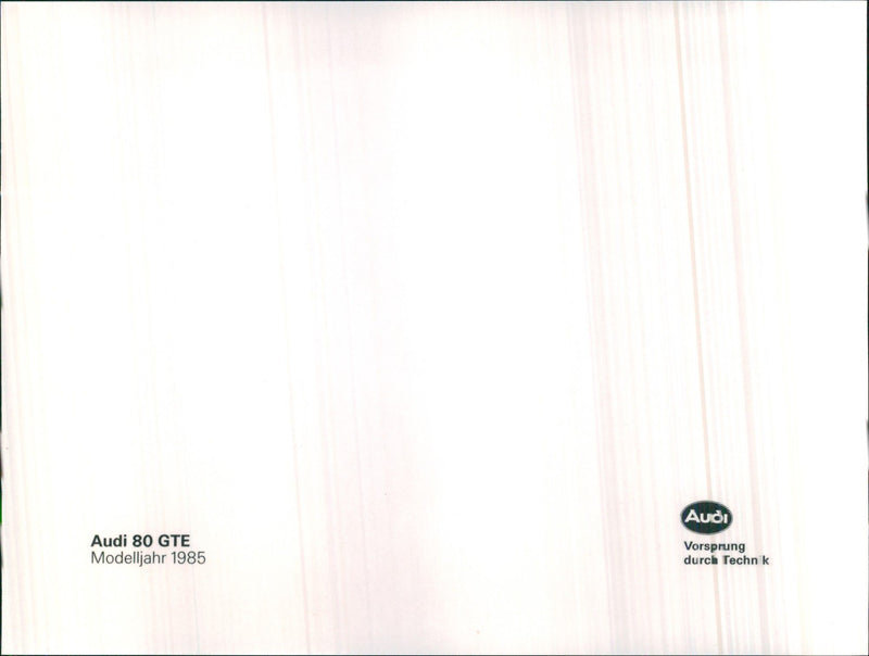 1985 Audi 80 GTE - Vintage Photograph