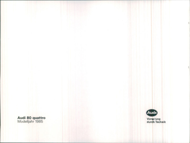 1985 Audi 80 Quattro - Vintage Photograph