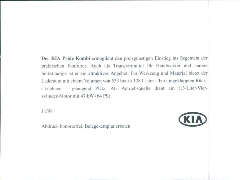 1998 Kia Pride station wagon - Vintage Photograph