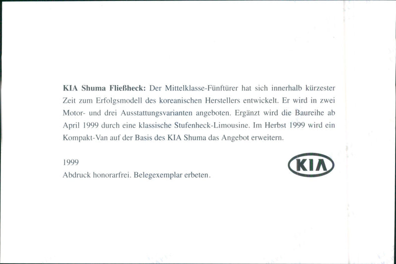 1999 Kia Shuma - Vintage Photograph