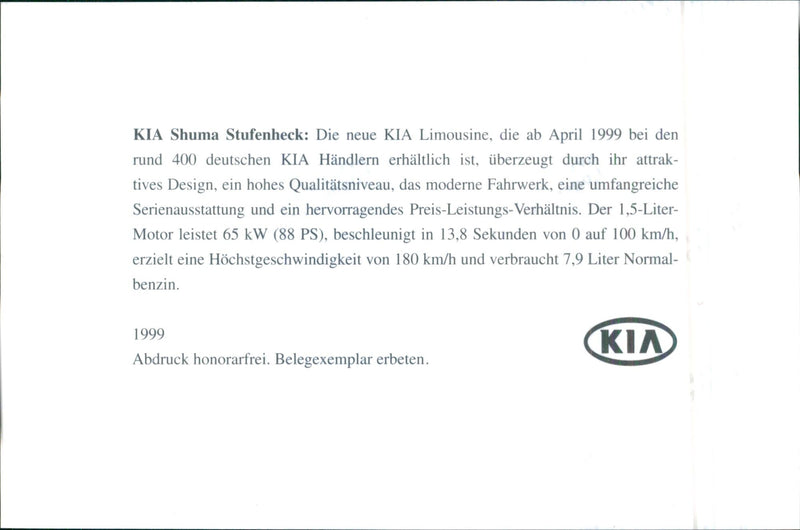 1999 Kia Shuma - Vintage Photograph