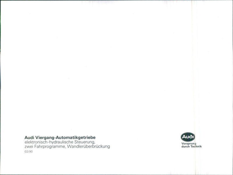 Audi Four-speed Automatic Transmission - Vintage Photograph