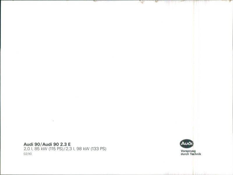 1990 Audi 90 and 1990 Audi 90 2.3 E - Vintage Photograph