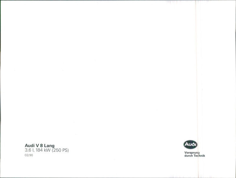 1990 Audi V8 Lang - Vintage Photograph