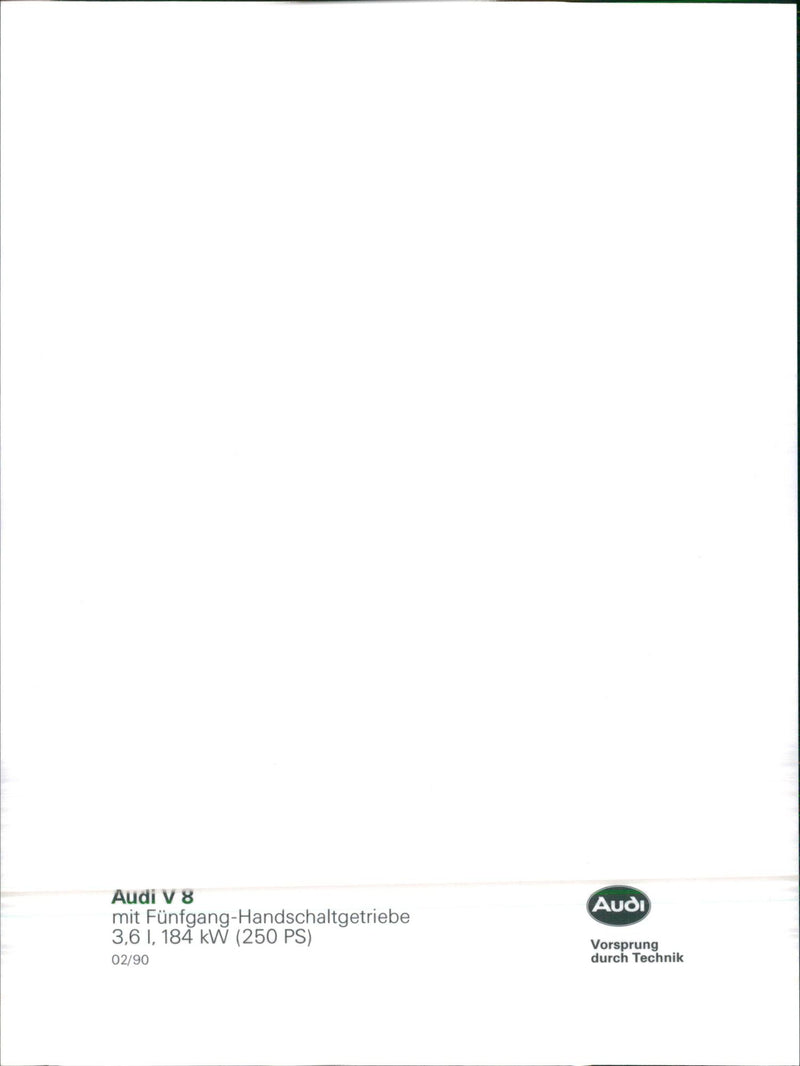 1990 Audi V8 Manual Transmission - Vintage Photograph