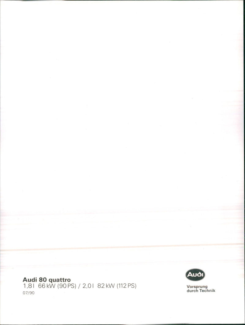 Audi 80 Quattro - Vintage Photograph