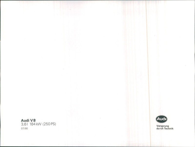 Audi V8 - Vintage Photograph