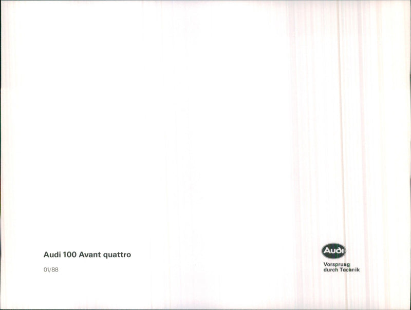 1988 Audi 100 Avant Quattro - Vintage Photograph