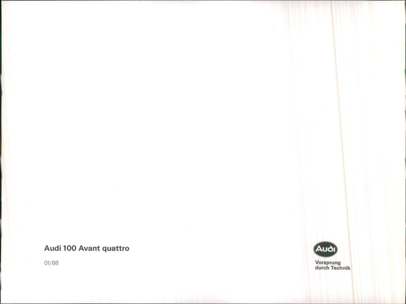 1988 Audi 100 Avant Quattro - Vintage Photograph
