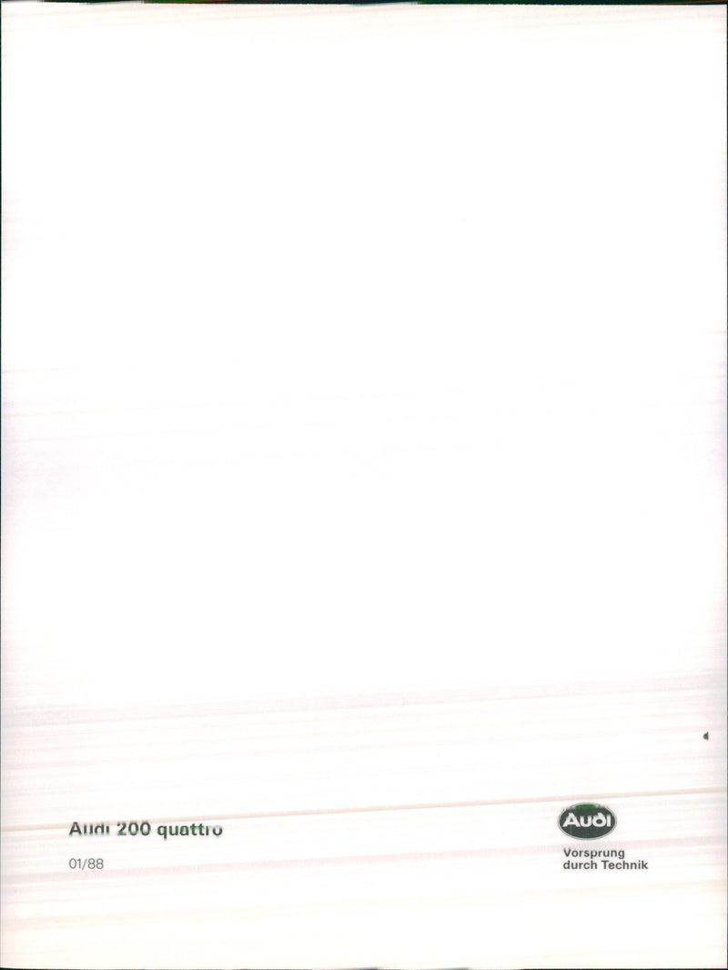 1988 Audi 200 Quattro - Vintage Photograph