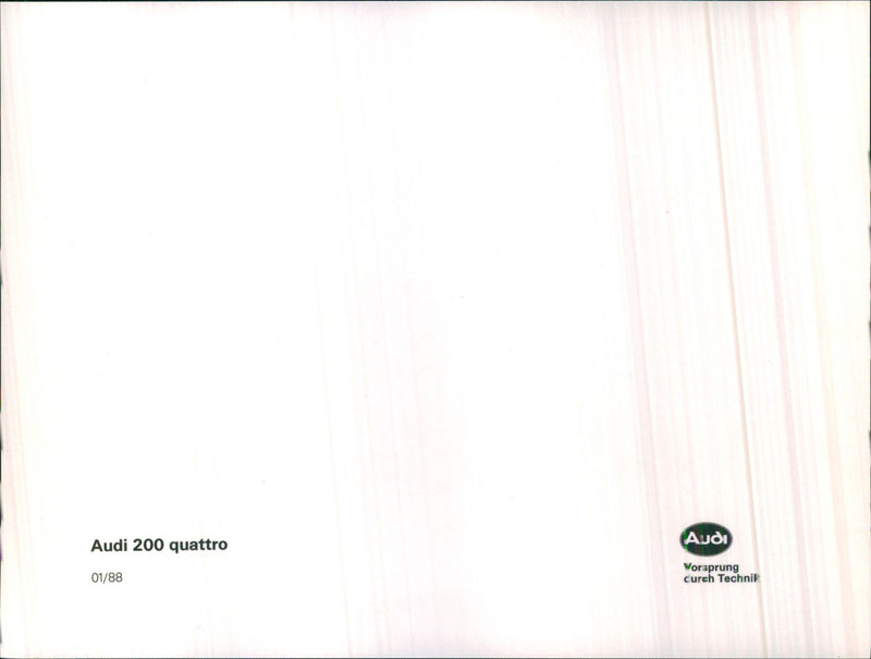 1988 Audi 200 Quattro - Vintage Photograph
