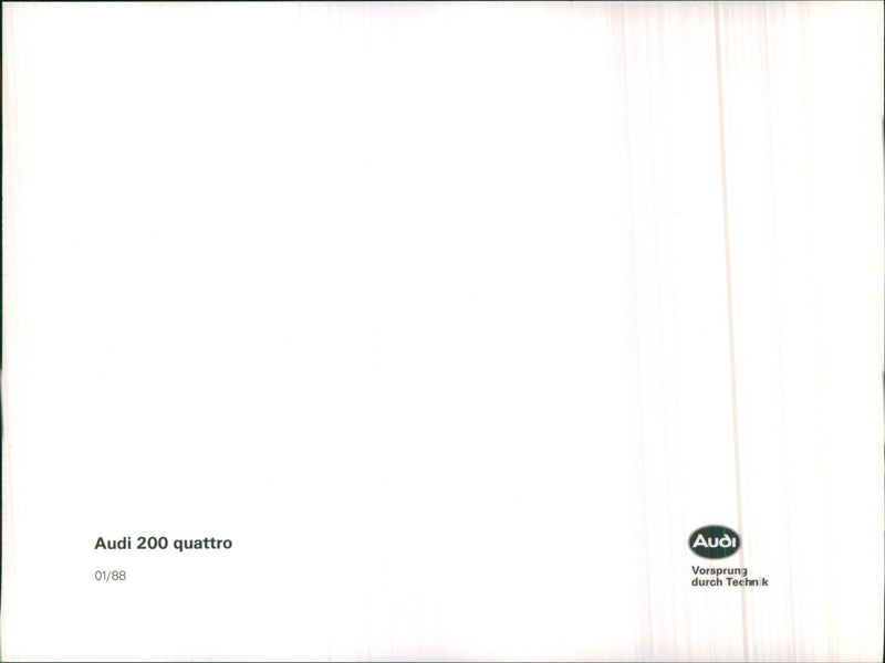 1988 Audi 200 Quattro - Vintage Photograph