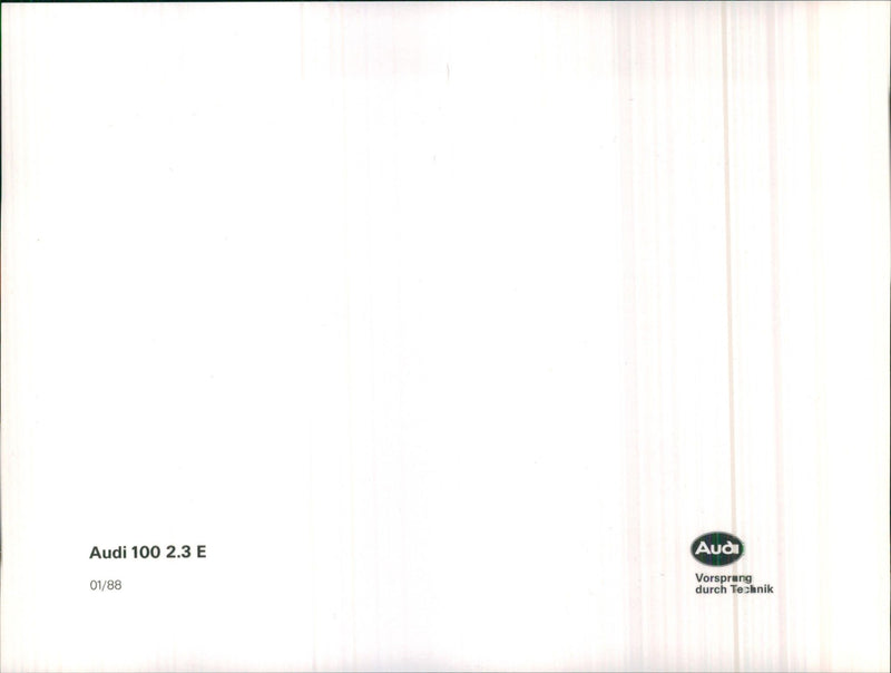 1988 Audi 100 2.3 E - Vintage Photograph