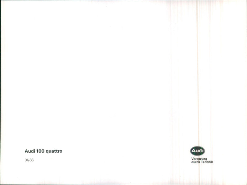 1988 Audi 100 Quattro - Vintage Photograph