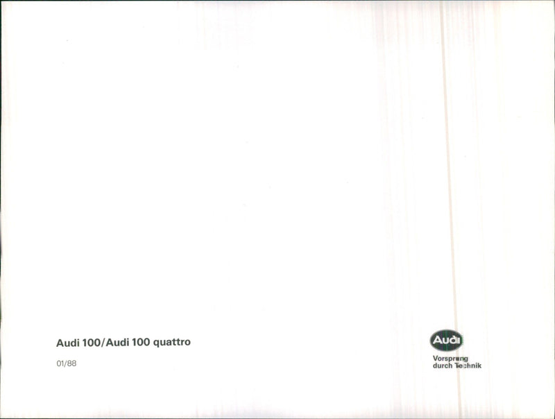 1988 Audi 100 / 1988 Audi 100 Quattro - Vintage Photograph