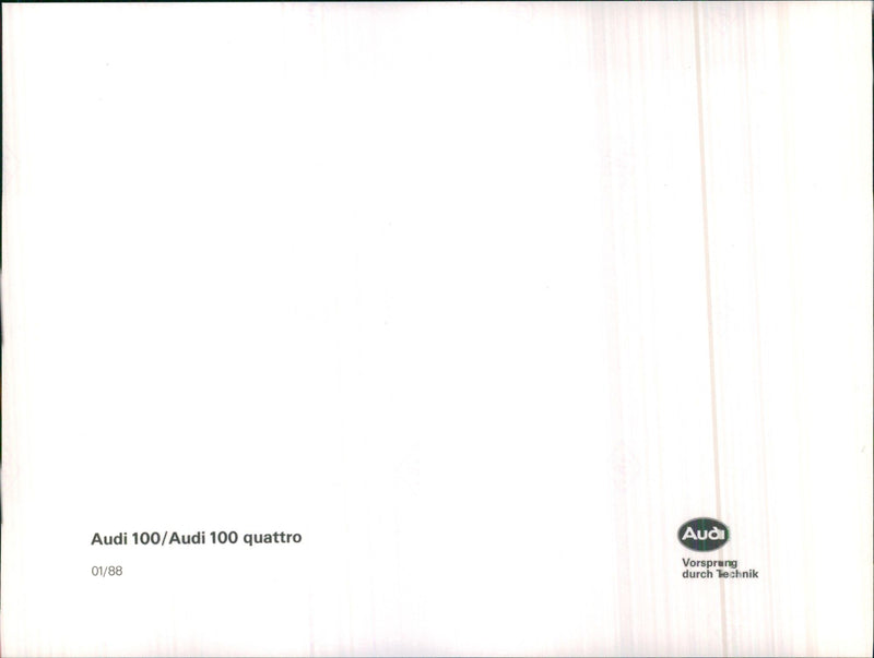 1988 Audi 100 / 1988 Audi 100 Quattro - Vintage Photograph