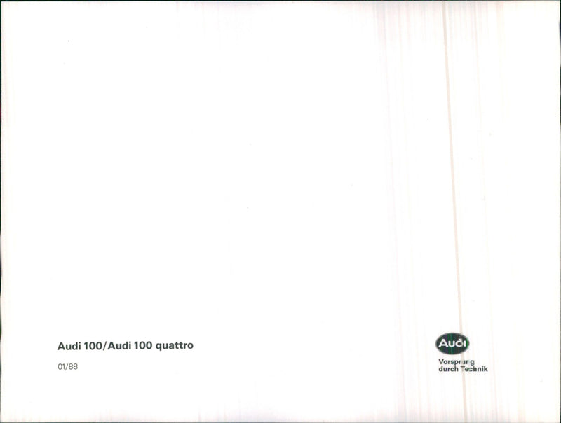 1988 Audi 100 / 1988 Audi 100 Quattro - Vintage Photograph