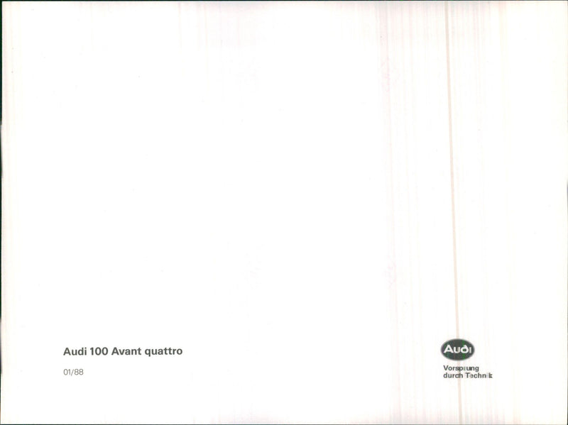 1988 Audi 100 Avant Quattro - Vintage Photograph