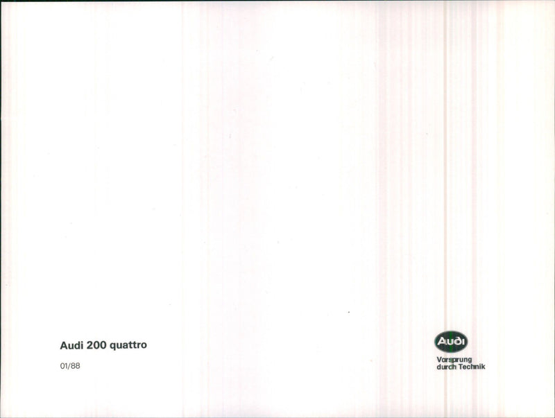 1988 Audi 200 Quattro - Vintage Photograph