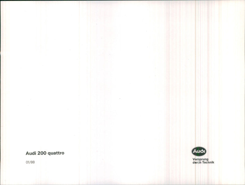 1988 Audi 200 Quattro - Vintage Photograph