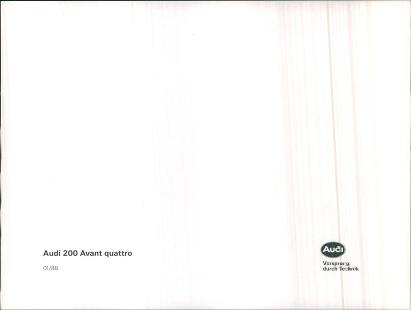1988 Audi 200 Avant Quattro - Vintage Photograph