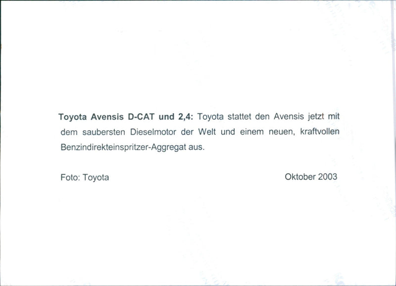 Toyota Avensis D-CAT - Vintage Photograph