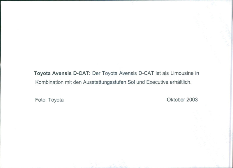 Toyota Avensis D-CAT - Vintage Photograph