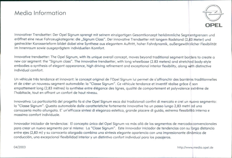 Opel Signum - Vintage Photograph