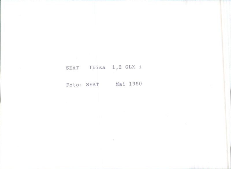 1990 Seat Ibiza 1.2 GLX i - Vintage Photograph