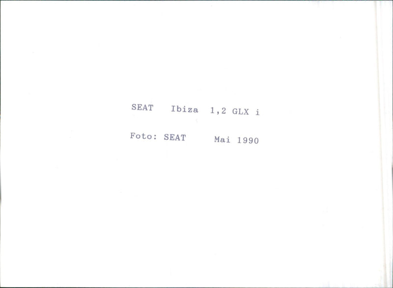 1990 Seat Ibiza 1.2 GLX i - Vintage Photograph