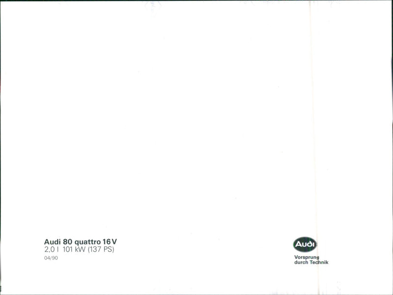1990 Audi 80 Quattro 16V - Vintage Photograph