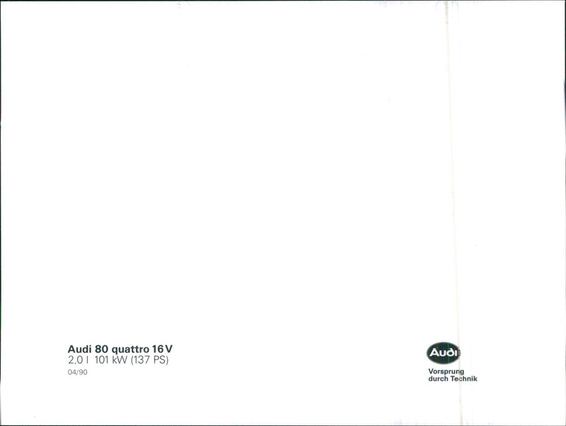 1990 Audi 80 Quattro 16V - Vintage Photograph