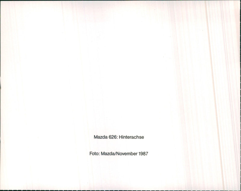 1987 Mazda 626 Rear Axle - Vintage Photograph