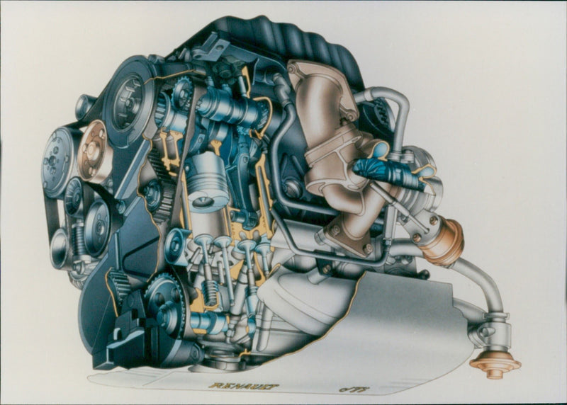 Renault Engine - Vintage Photograph