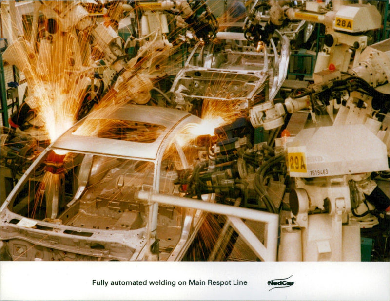 Fully automated welding on Main Respot Line - Vintage Photograph