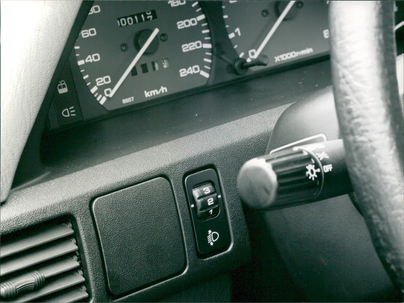 1989 Mazda 323 Headlight Range Control - Vintage Photograph