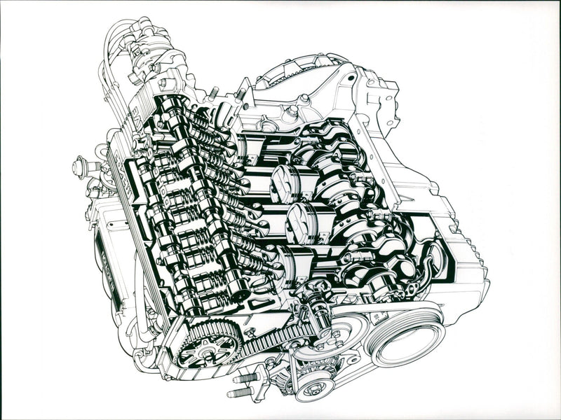 1989 Mazda 323 1.9 Liter DOHC Engine 4 Valve Cylinder - Vintage Photograph