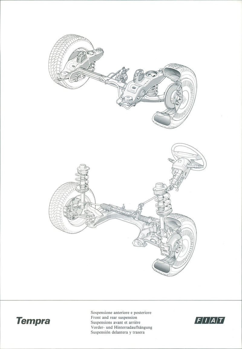 Fiat Tempra Front and Rear Suspension - Vintage Photograph